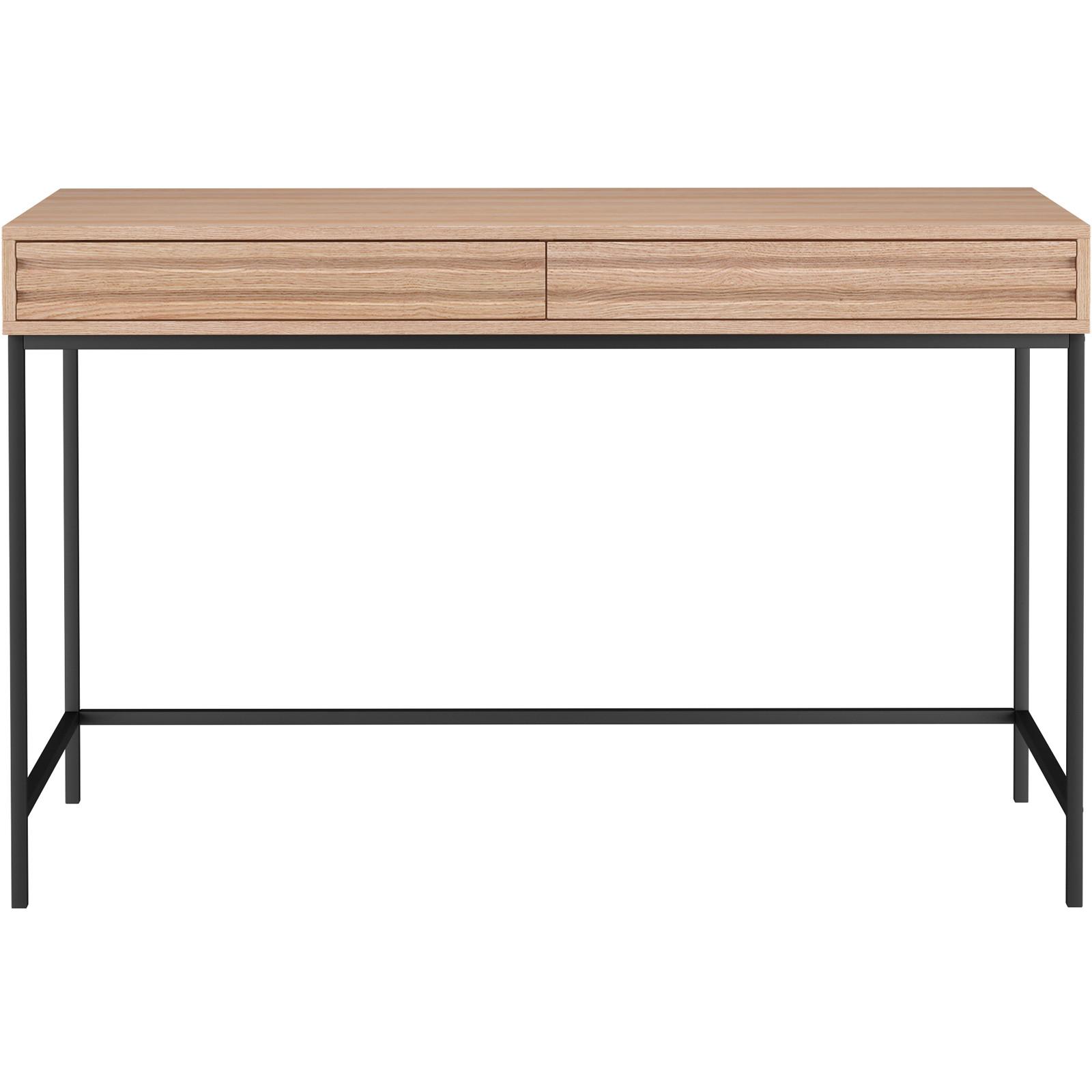Schreibtisch Celine Naturfarben 120 cm - Schwarz/Naturfarben, Design, Holzwerkstoff/Metall (120/76/50cm) - MID.YOU