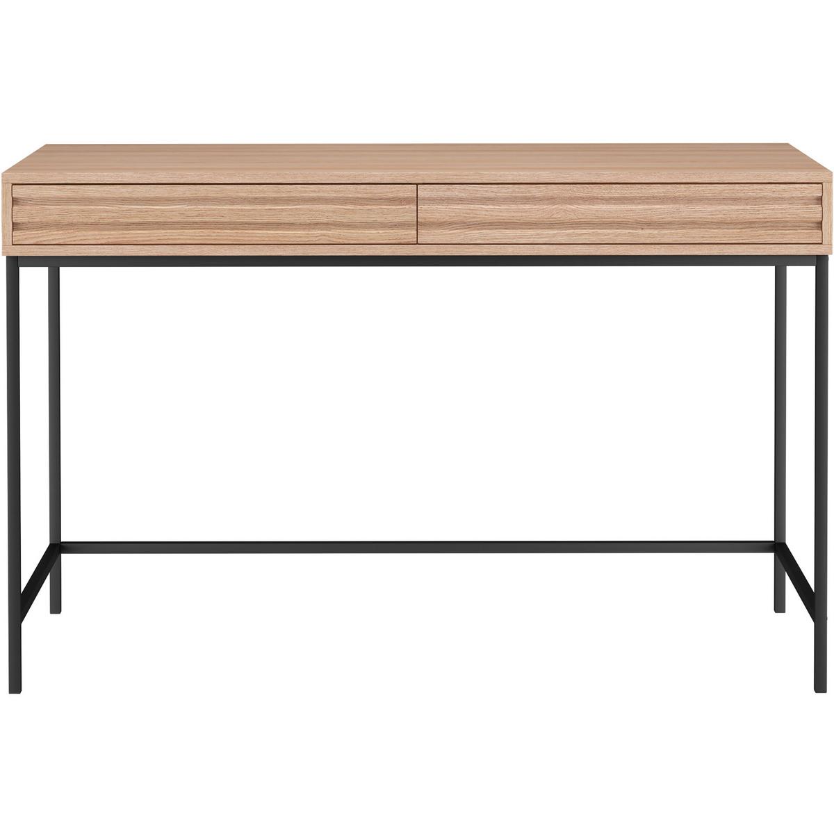 Schreibtisch Celine Naturfarben 120 Cm - Schwarz/Naturfarben, Design, Holzwerkstoff/Metall (120/76/50cm) - MID.YOU