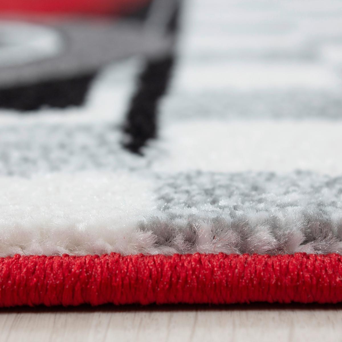 Kinderteppich Fahrzeug Rot Kids 80x150 cm - Rot, Trend, Textil (80/150cm)