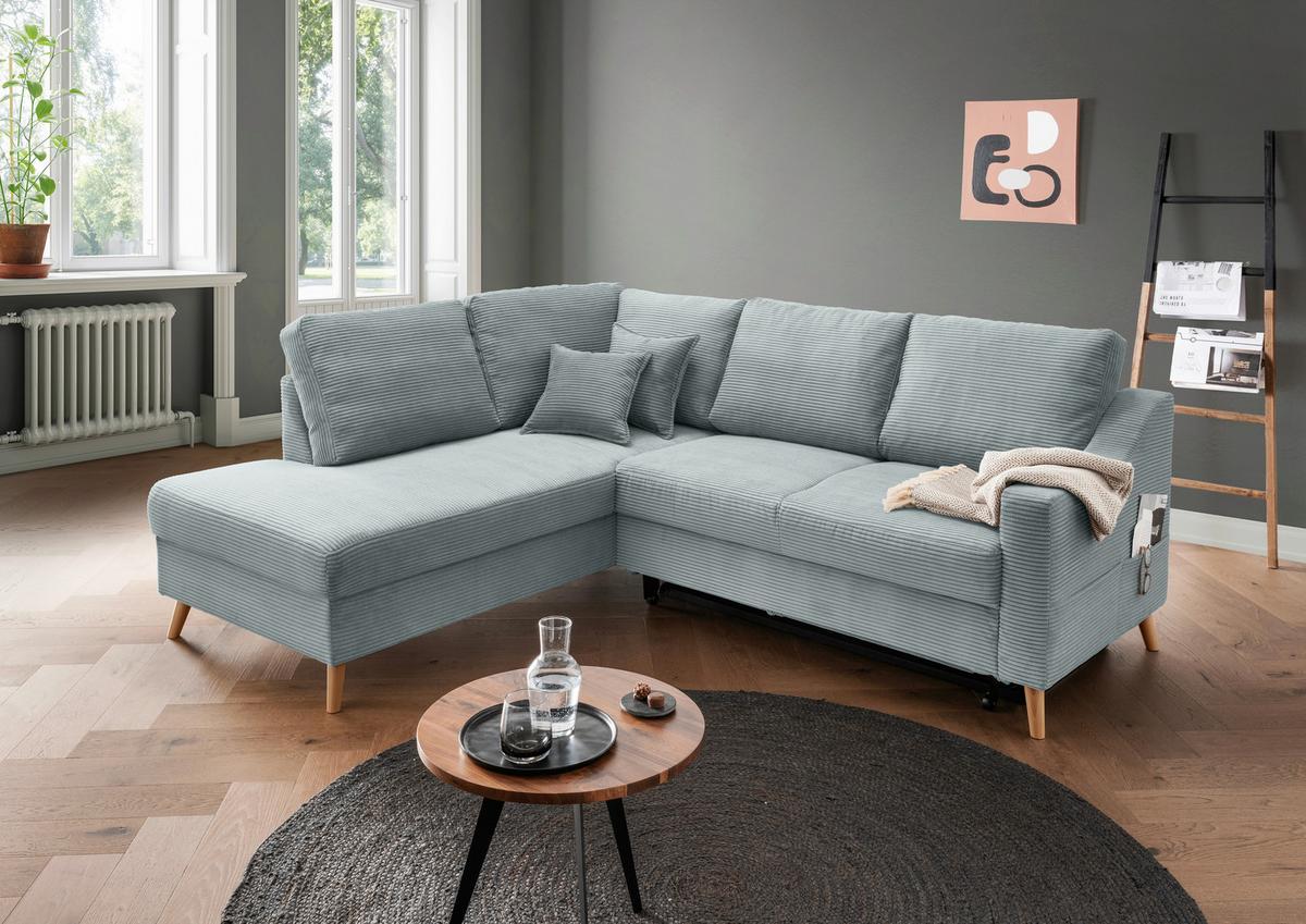 Ecksofa Valentina Hellblau S: 200x230 Cm - Naturfarben/Hellblau, MODERN, Textil (200/230cm) - Livetastic