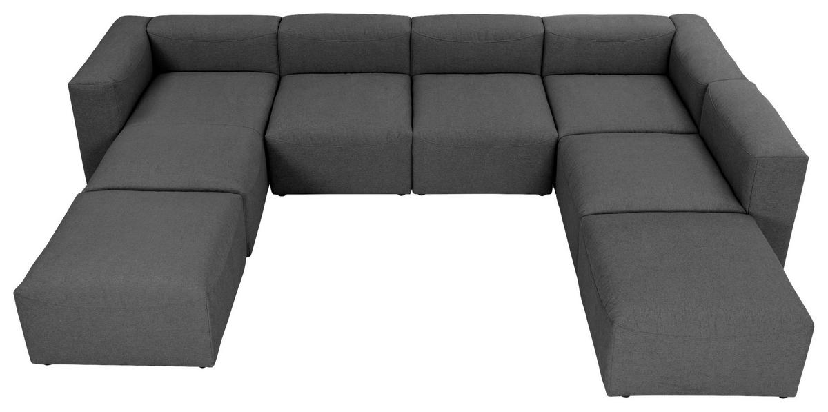 Wohnlandschaft Lena - Anthrazit, Design, Textil (235/350/250cm) - Max Winzer