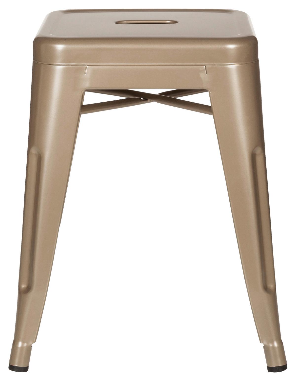 Hocker Vantaggio Stahl Champagner H: 46 cm Stapelbar - Champagner, Basics, Metall (39/46/39cm) - MID.YOU