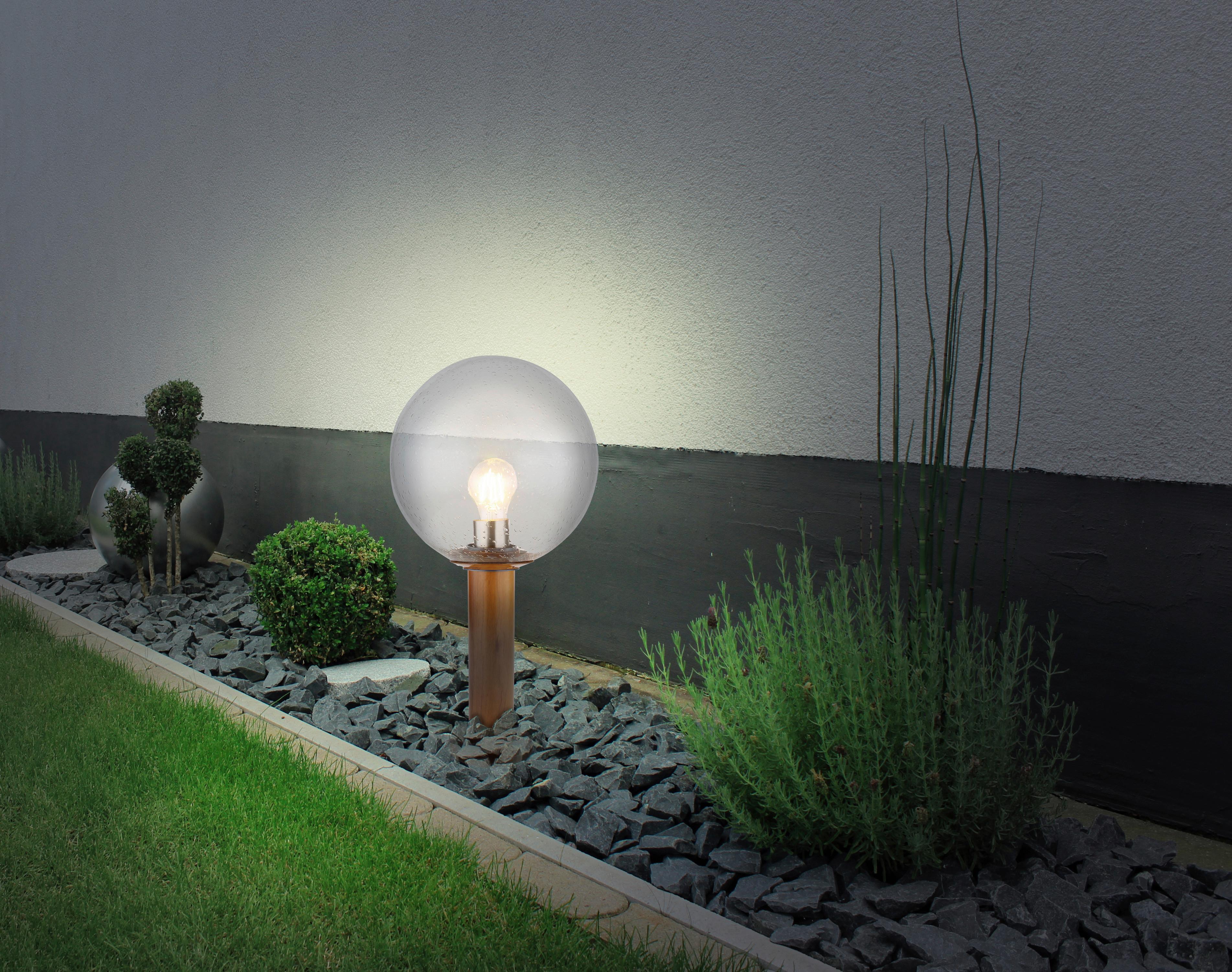 Außenleuchte Ossy 15 Watt Glas - Klar/Naturfarben, Basics, Glas/Metall (25/50cm) - Globo