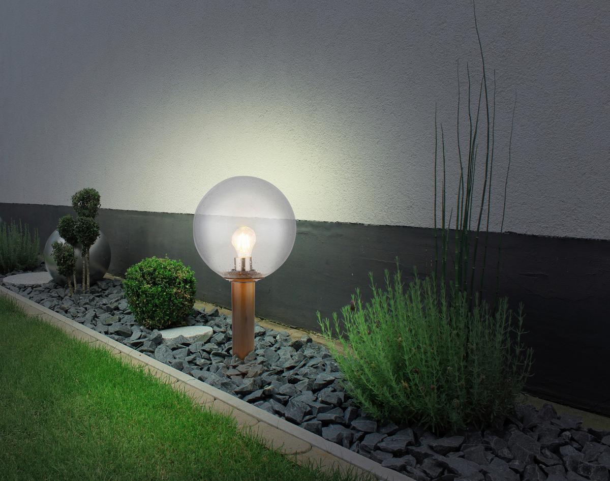 Außenleuchte Ossy 15 Watt Glas - Klar/Naturfarben, Basics, Glas/Metall (25/50cm) - Globo