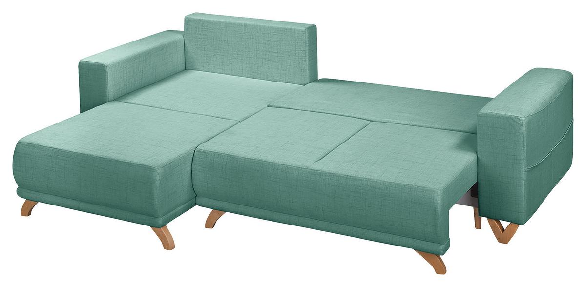 Ecksofa Bellal Mintgrün S: 257x174 Cm - Wengefarben/Mintgrün, Design, Textil (257/174cm) - Livetastic