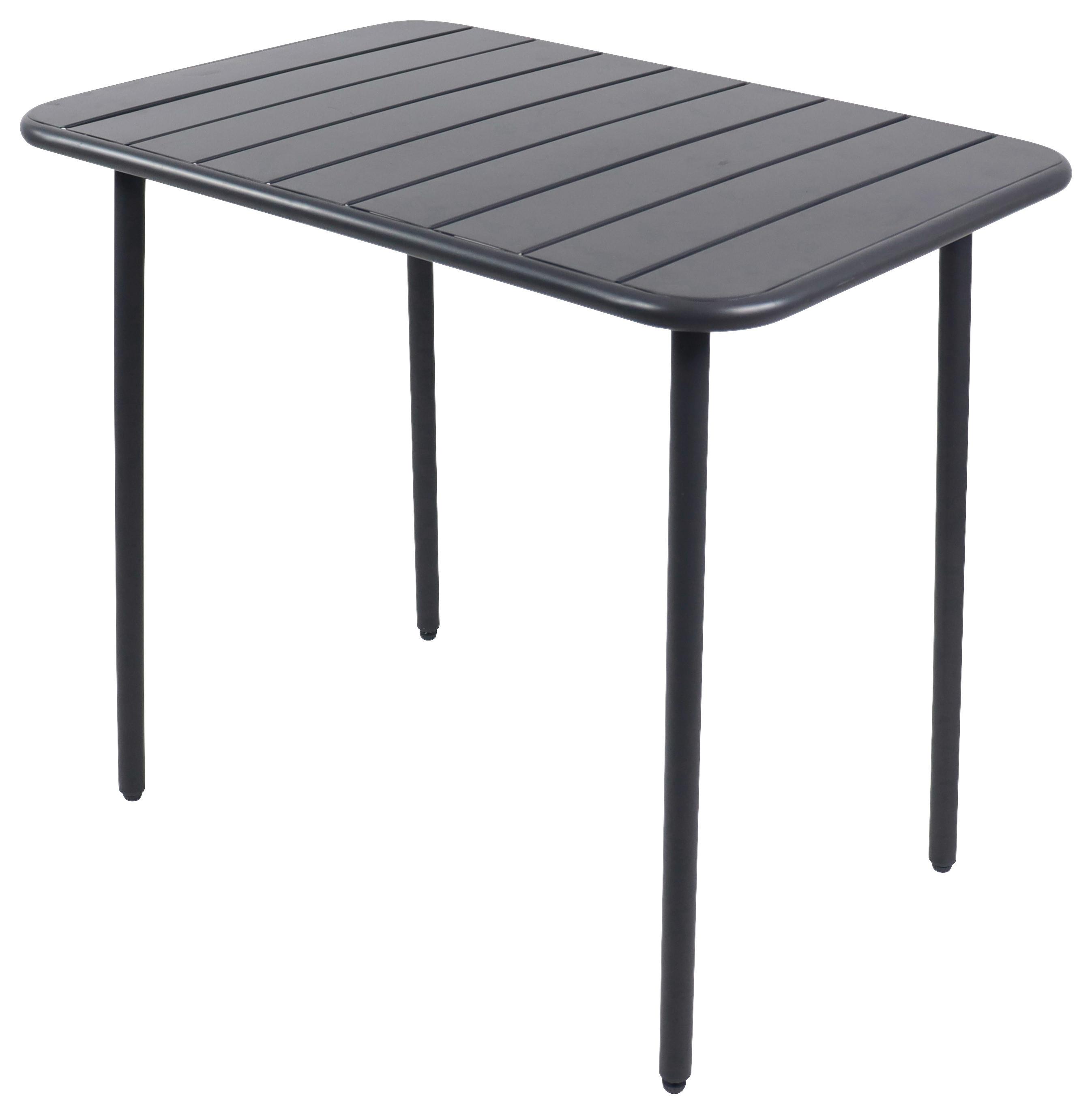 Gartentisch Klappbar Sumila Metall/kunststoff L 80 Cm - Schwarz, MODERN, Kunststoff/Metall (80/55/72cm) - Ambia Garden