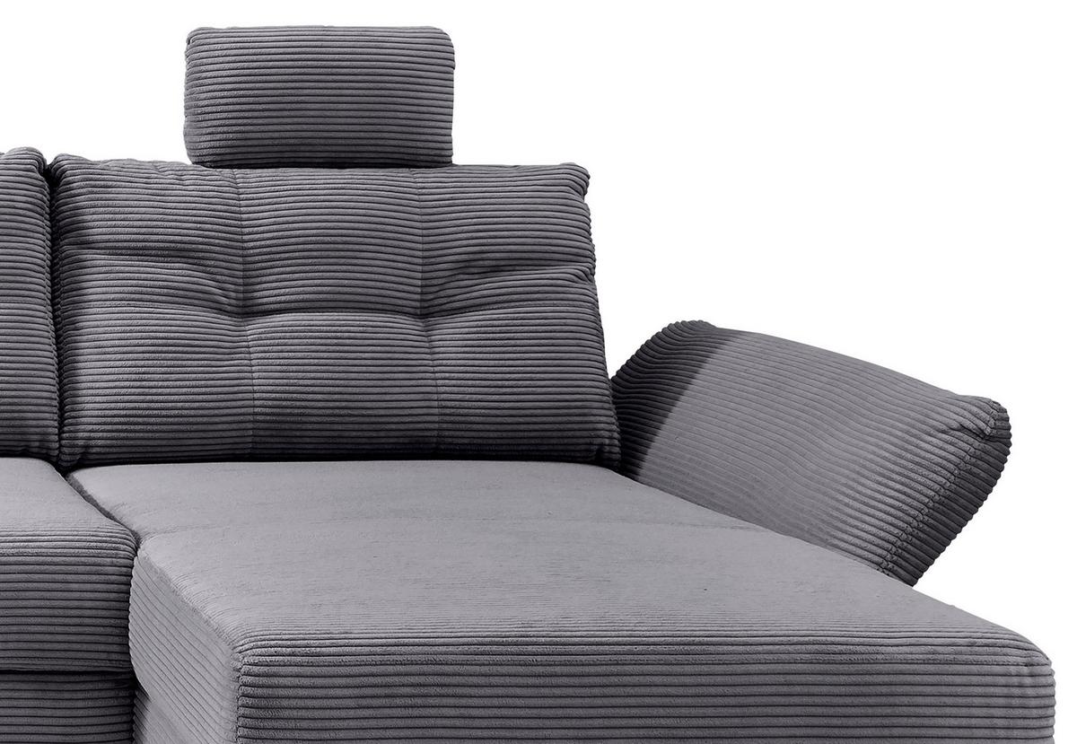 Wohnlandschaft Brizzini Grau S: 206x228x352 Cm - Naturfarben/Grau, MODERN, Textil (206/338-352/176cm) - Livetastic