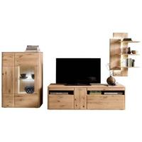 Wohnkombination Massiv 3-Tlg. Ravello Eichefarben - Eichefarben, Design, Glas/Holz (340/194/50cm) - Livetastic