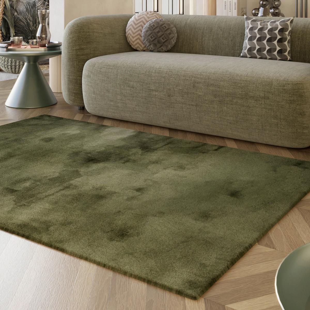 Hochflorteppich Alice Olivgrün 70x140 - Olivgrün, KONVENTIONELL, Textil (70/140cm) - Esprit