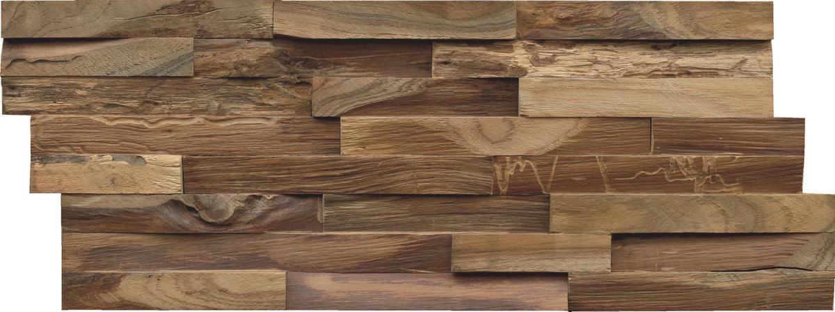 Wandverkleidung Teak Elegance Natur - Braun, Basics, Holz (50/20/2cm)