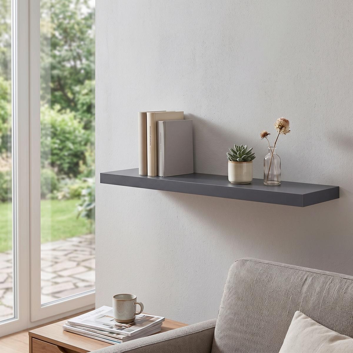 Wandboard Simple B: 80 cm Anthrazit - MODERN, Holzwerkstoff (80/3,8/23,5cm)