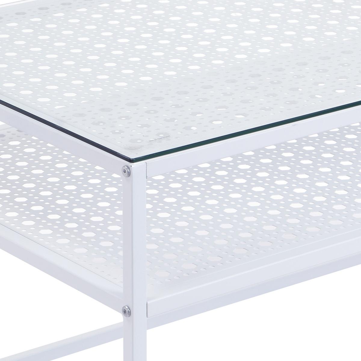 COUCHTISCH Weiß L: 100cm - Weiß, Design, Glas/Metall (100/50/45cm) - MID.YOU