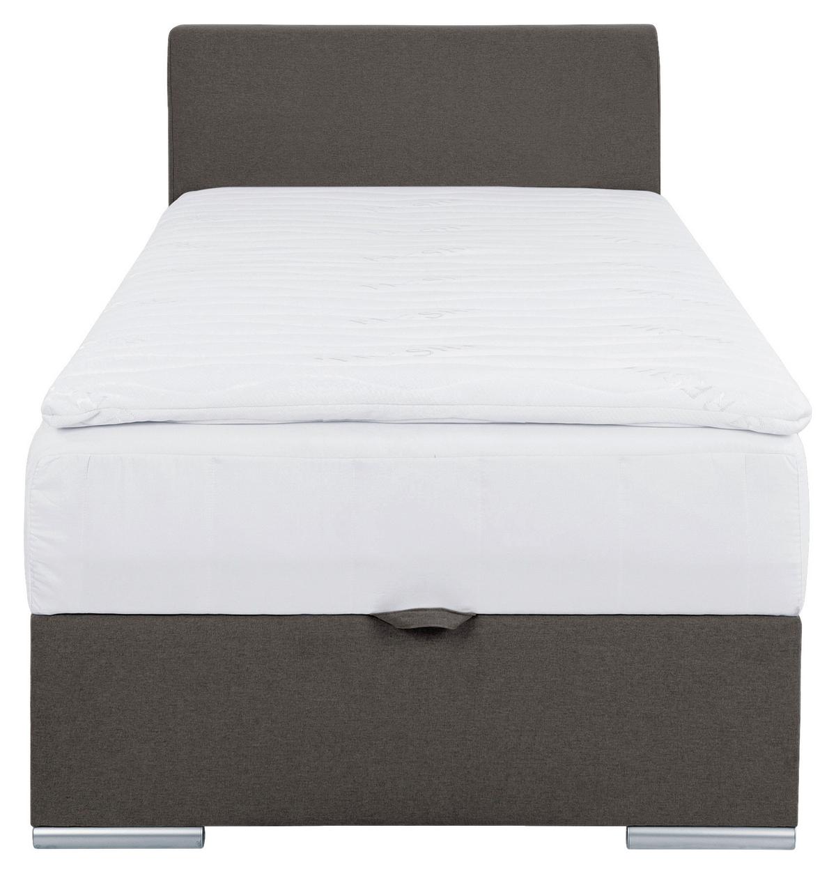 Polsterbett Mit Topper 100x200 Cm Cosi 100 Anthrazit - Chromfarben/Anthrazit, KONVENTIONELL, Holz/Textil (100/200cm)