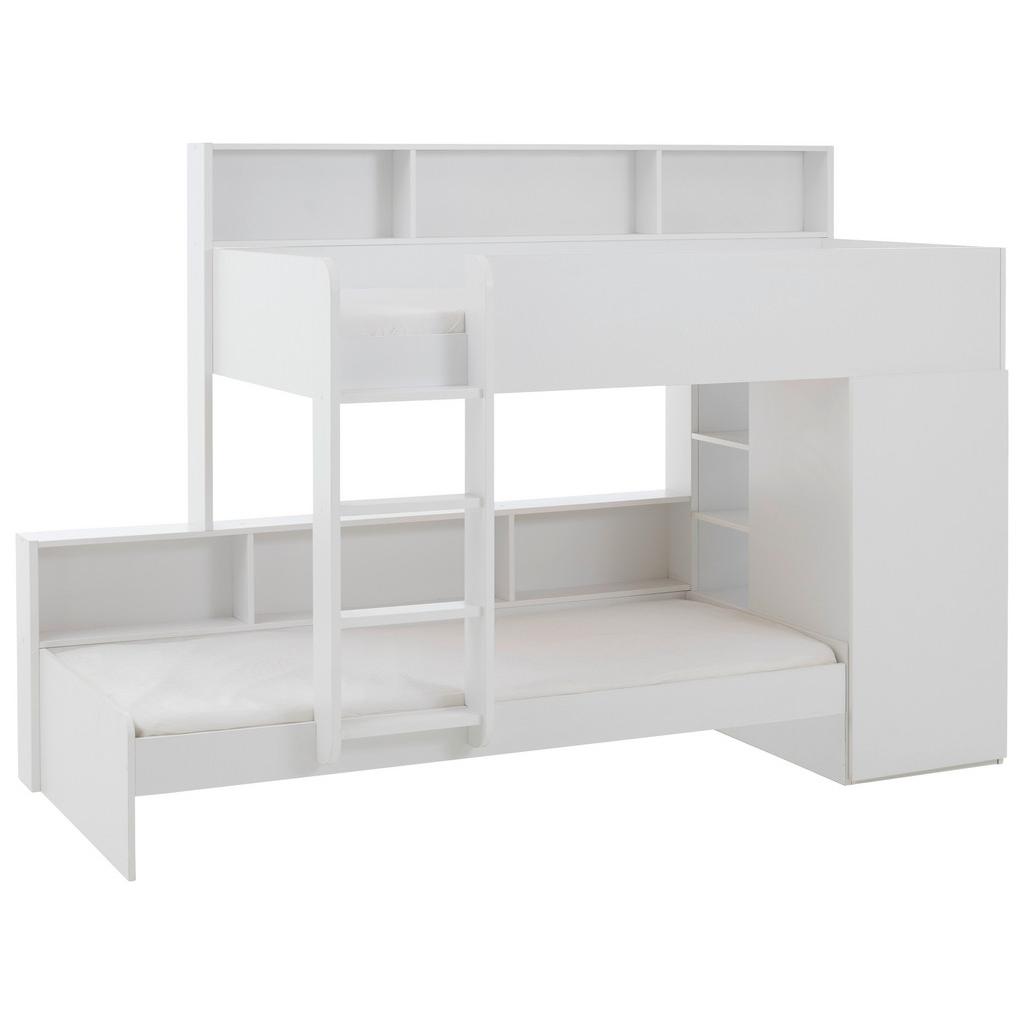 Etagenbett Sina Weiß Dekor Mit Regalen Und Kleiderschrank