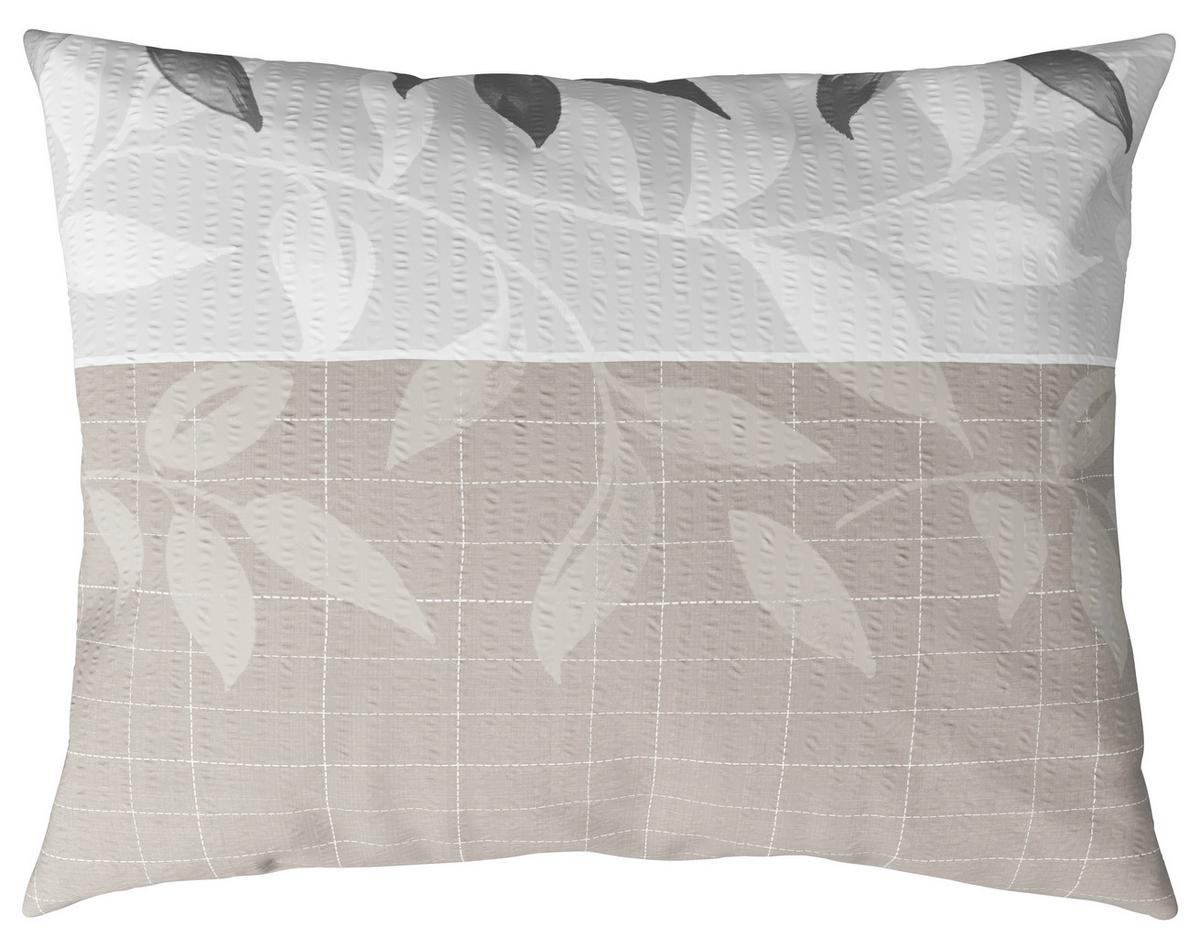 Seersucker Bettwäsche 140x200 cm Alexa Braun Blätter - Braun, MODERN, Textil (140/200cm) - Luca Bessoni