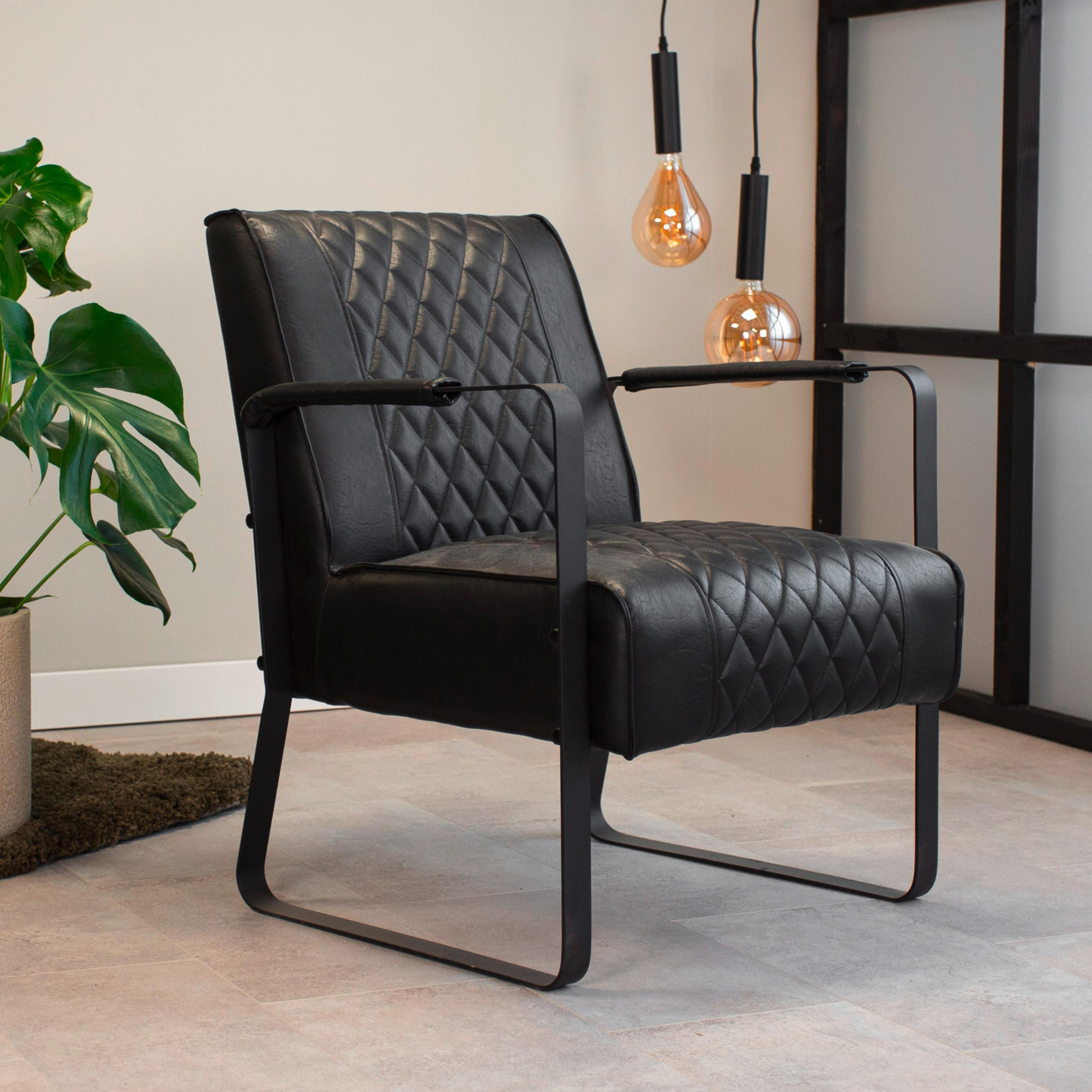 Sessel Stevie Schwarz , B: 65 cm - Schwarz, MODERN, Textil (65/82/76cm) - MID.YOU