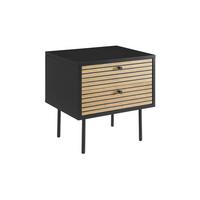 Nachttisch Schwarz/Eichefarben B: 50 cm - Eichefarben/Schwarz, Design, Holz/Holzwerkstoff (50/50/40cm) - Livetastic