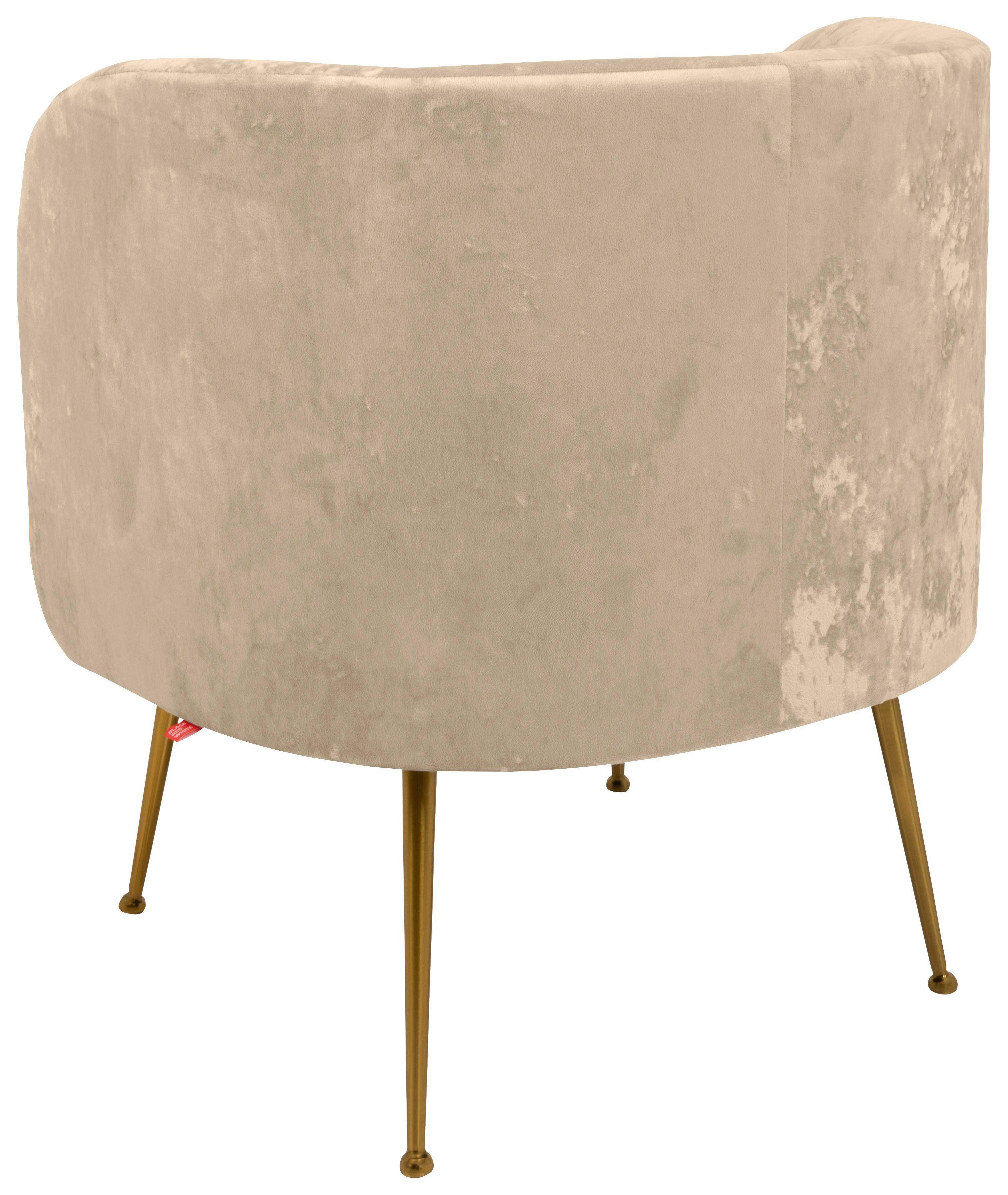 Esszimmerstuhl Cloe Beige Gepolstert - Beige/Goldfarben, KONVENTIONELL, Textil (74/77/70cm) - MID.YOU