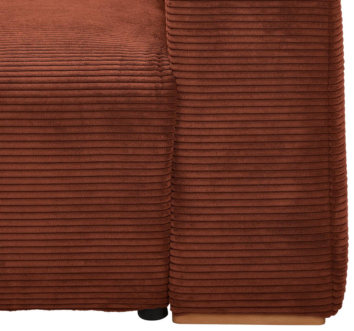 Schlafsofa Vouge Kupferfarben Bettkasten, B: 255 Cm - Buchefarben/Schwarz, KONVENTIONELL, Textil (255/86/123cm) - Livetastic