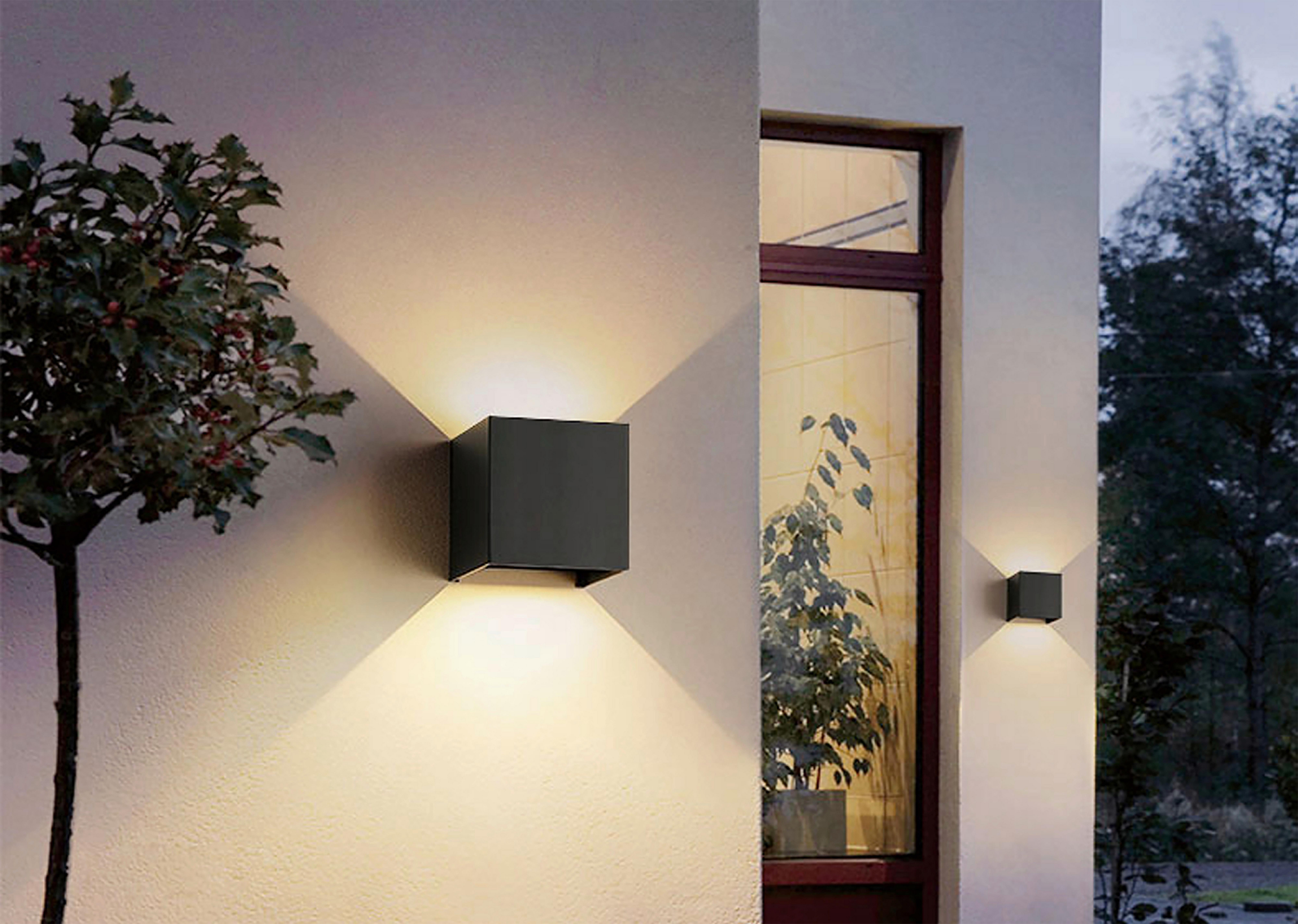 LED-Wandleuchte Ledion 2-Flammig - Anthrazit, MODERN, Metall (10/10cm) - Luca Bessoni