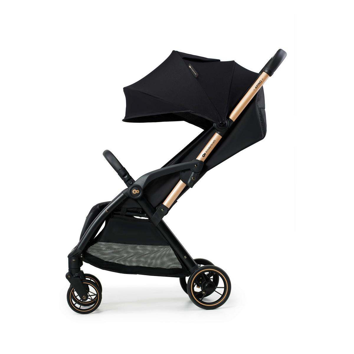 Buggy Apino Schwarz, B/H/T: 47x99x93cm - Goldfarben/Schwarz, Basics (47/99/93cm) - Kinderkraft