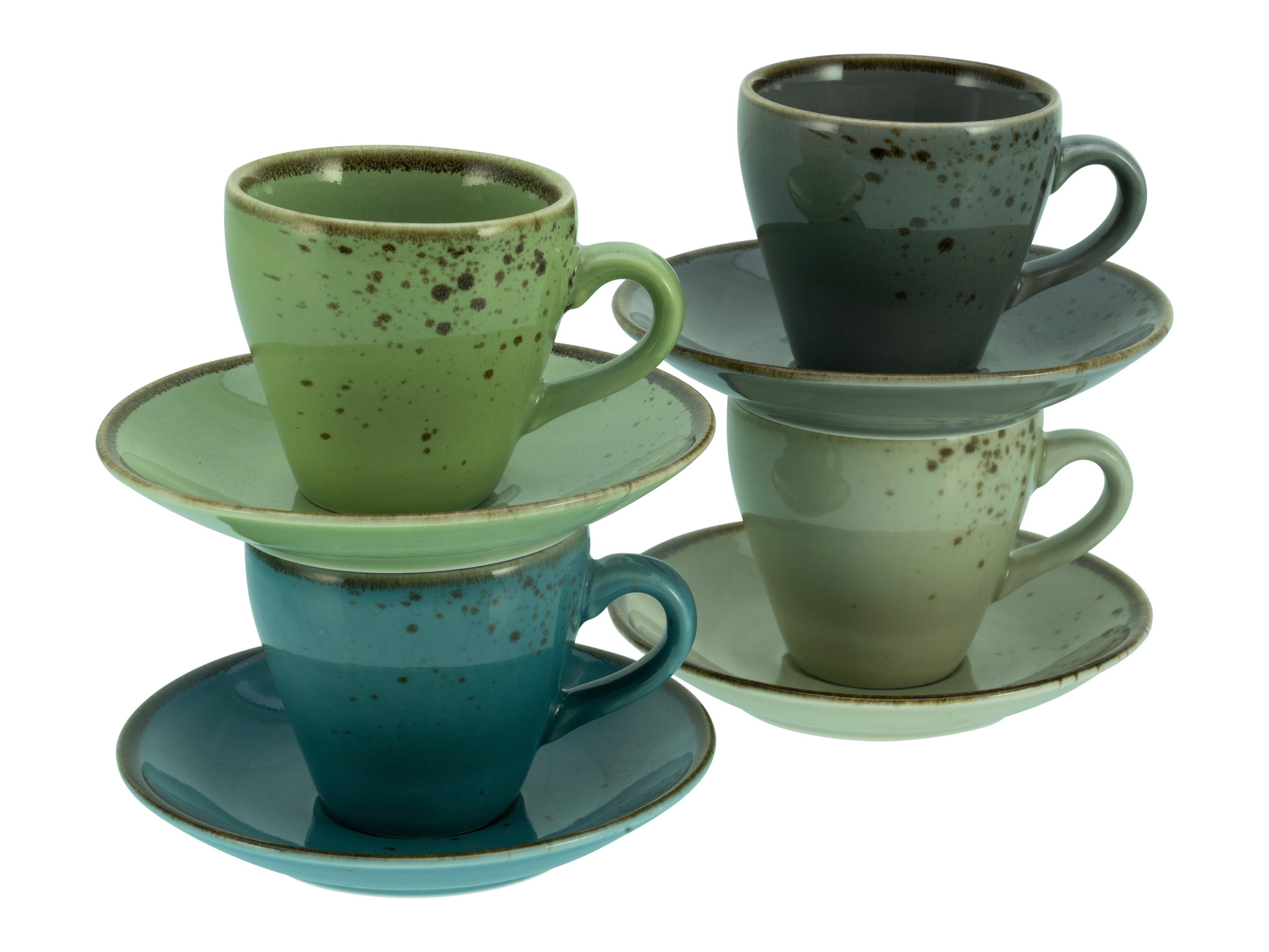 Nature Collection 8-teilig Beige, Grau, Blau, Grün - Blau/Beige, Trend, Keramik - Creatable