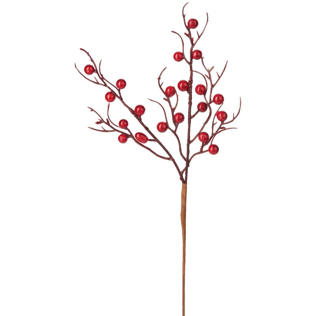 Weihnachtsdeko Beerenzweig Kunststoff H: 47cm