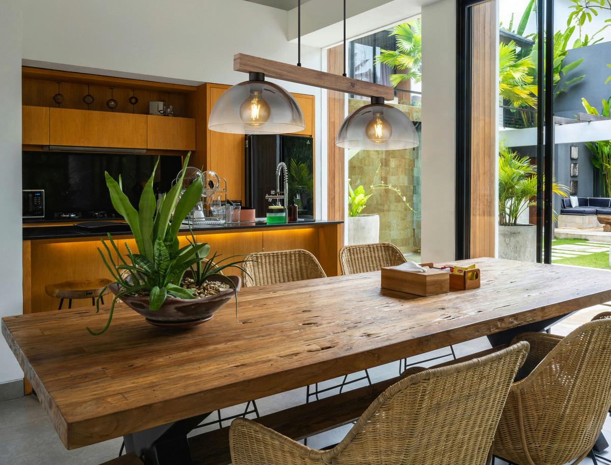 Hängeleuchte Exkl. 2xe27, 60w - Klar/Dunkelbraun, Design, Glas/Holz (85/30/120cm)