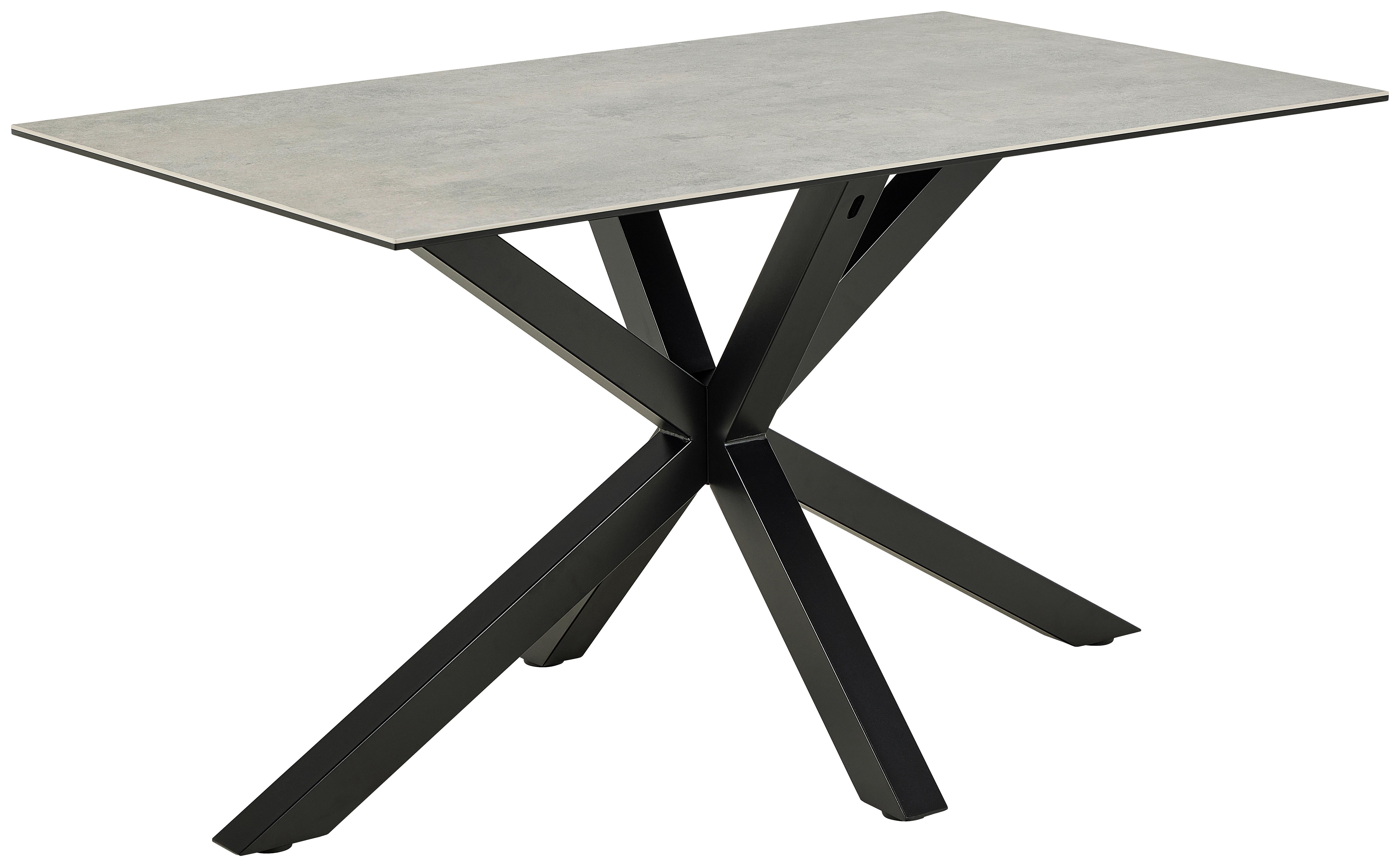 Jedálenský stôl keramika 135x80cm - čierna/sivá, Trend, kov/keramika (135/76/80cm) - MID.YOU