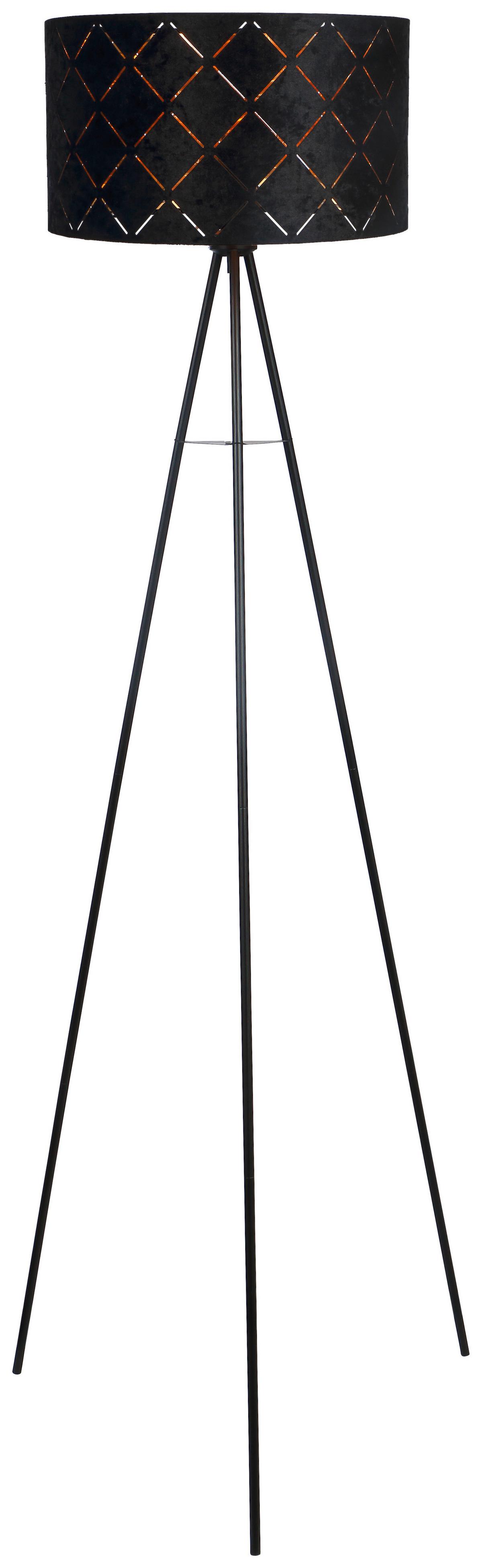 Stojací lampa Evelyn V: 149cm, 40 Watt - černá, Lifestyle, kov (149cm) - Mömax