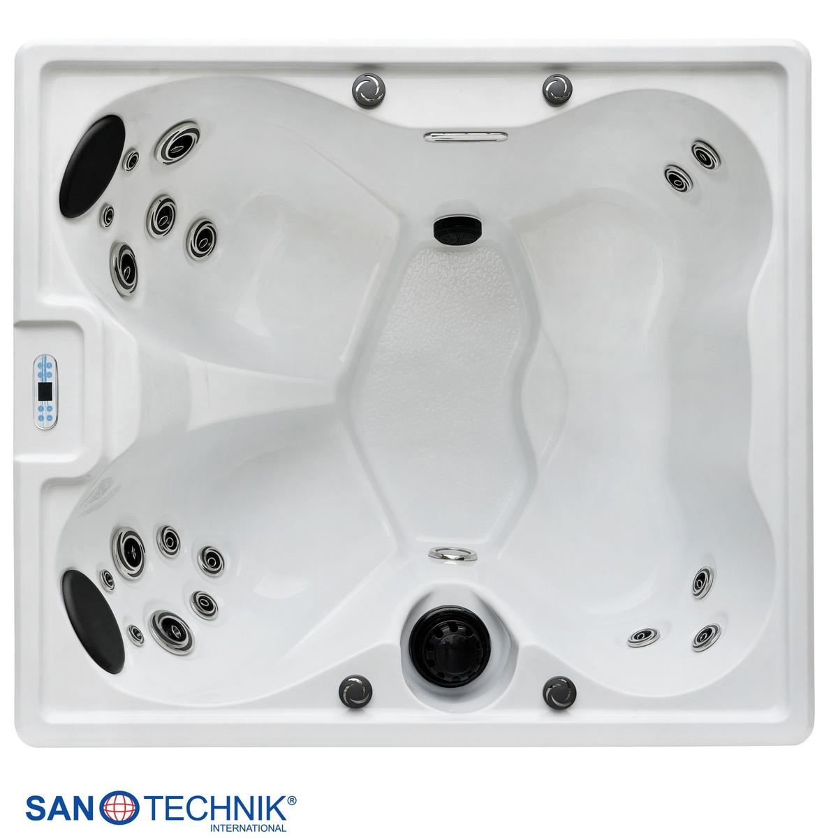 Whirlpool Parma, mit Abdeckung 180x160x76 cm - Grauweiß, KONVENTIONELL, Kunststoff (180/160/76cm) - Sanotechnik
