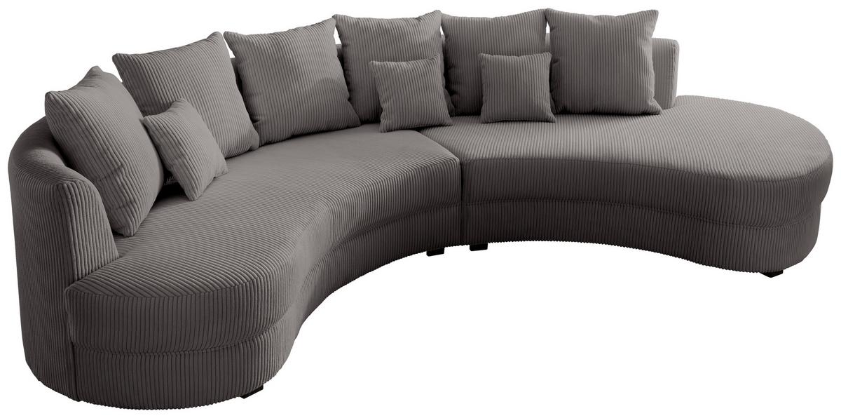 Wohnlandschaft Limoncello Grau S: 300/160 Cm - Schwarz/Grau, Design, Textil (300/160cm) - Livetastic