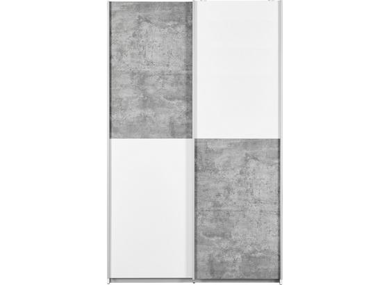 Víceúčelová Skříň Ohio - bílá/šedá, kov/dřevo (120/190,5/42cm) Víceúčelová Skříň Ohio - bílá/šedá, kov/dřevo (120/190,5/42cm)