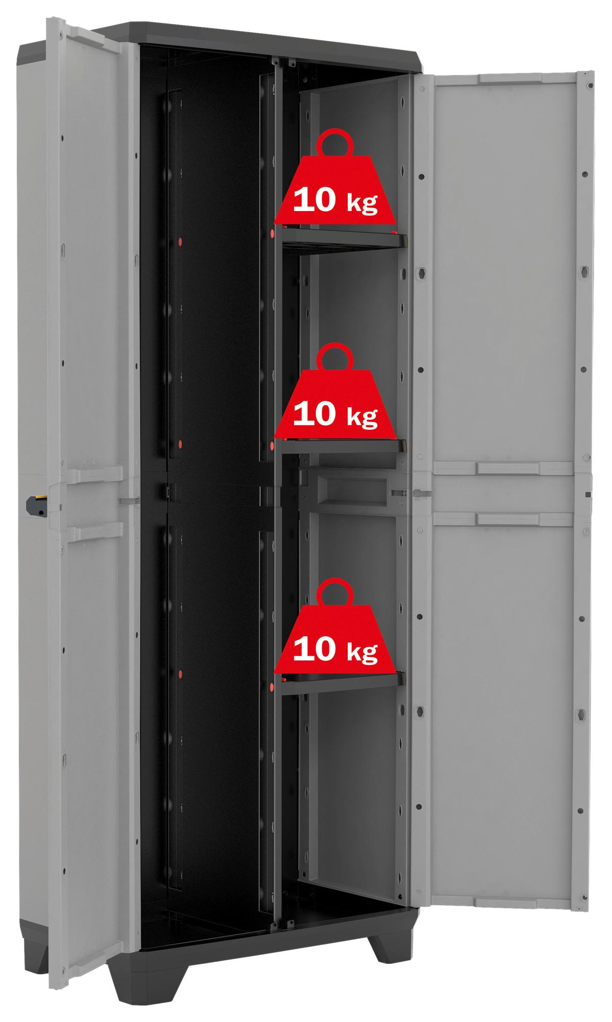 Werkzeugschrank E-com Stilo Multipurpose 69x173x39 Cm - Rot/Schwarz, Design, Kunststoff (69/173/39cm) - Keter