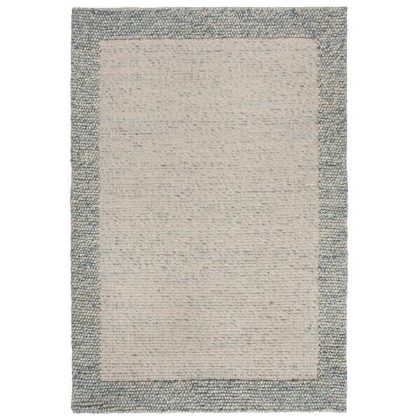 Handwebteppich Bordüre Wolle Blue - Blau, KONVENTIONELL, Textil (200/290cm)