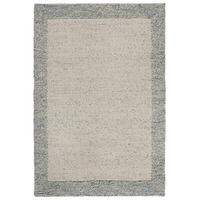 Handwebteppich Bordüre Wolle Blue - Blau, KONVENTIONELL, Textil (200/290cm)