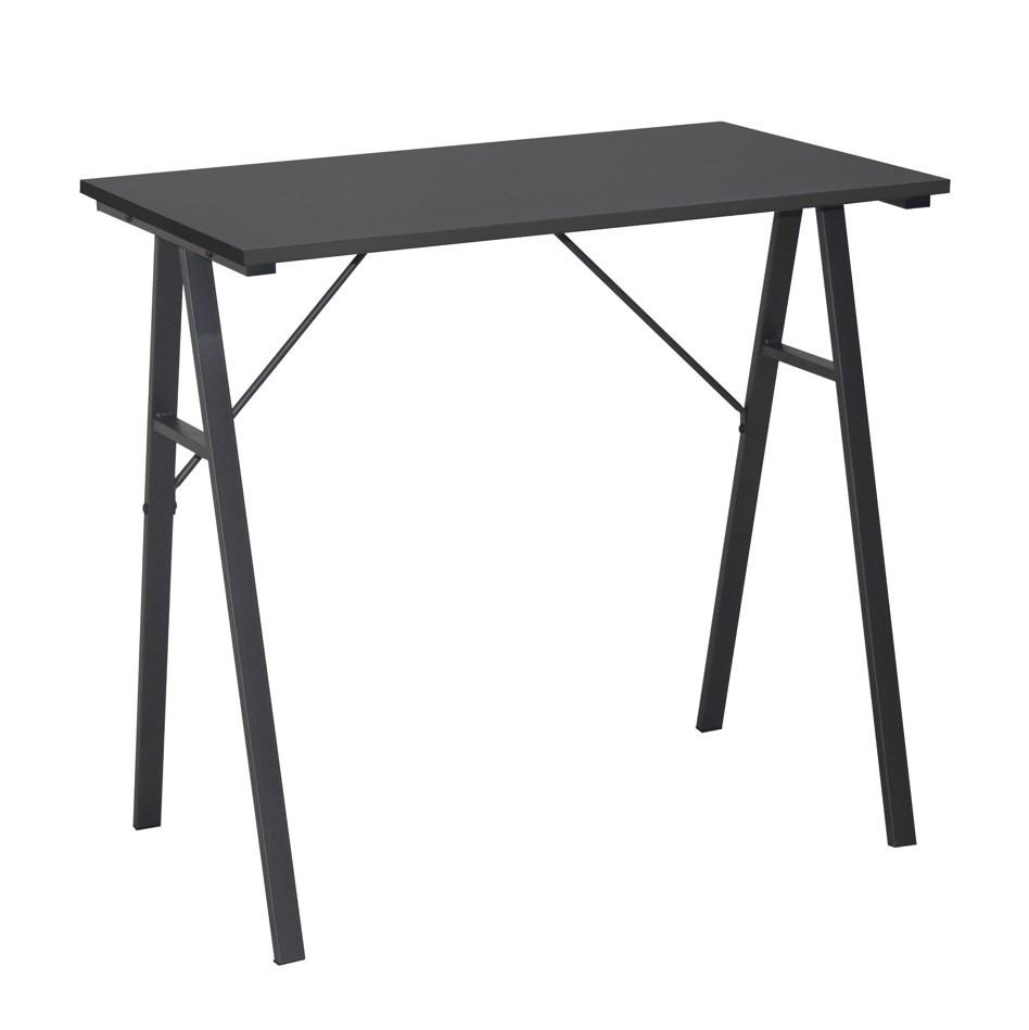 Písací stôl JERRY *CENOVÝ TRHÁK* - tmavosivá, Konventionell, kov/kompozitné drevo (80/74/50cm) - Based
