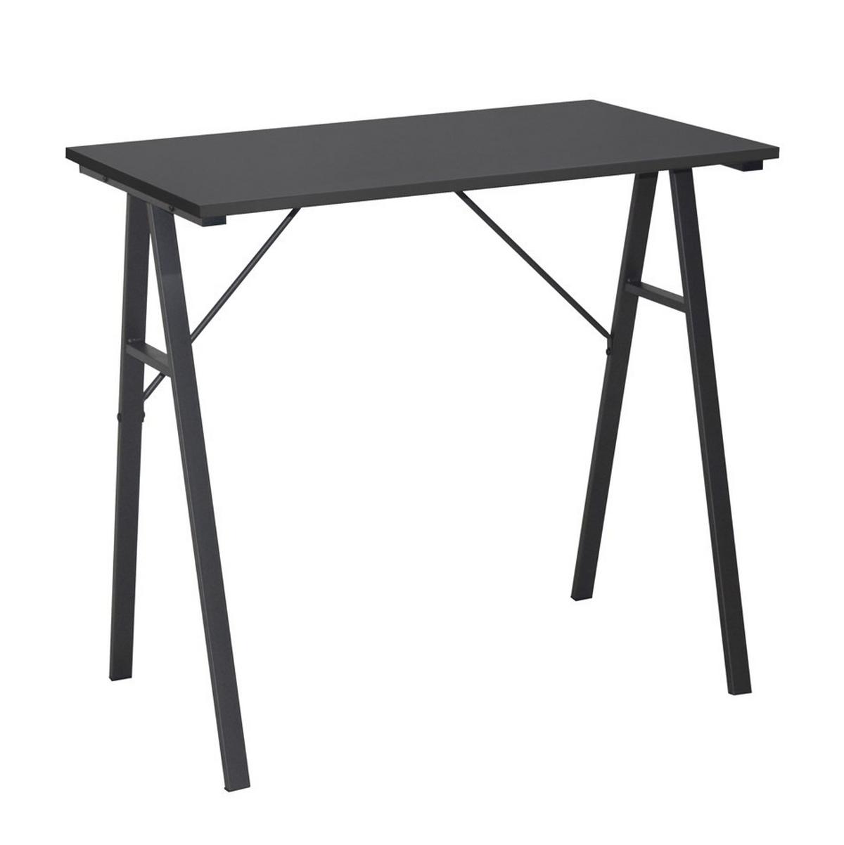 Písací stôl JERRY *CENOVÝ TRHÁK* - tmavě šedá, Konvenční, kov/kompozitní dřevo (80/50/74cm) - Based