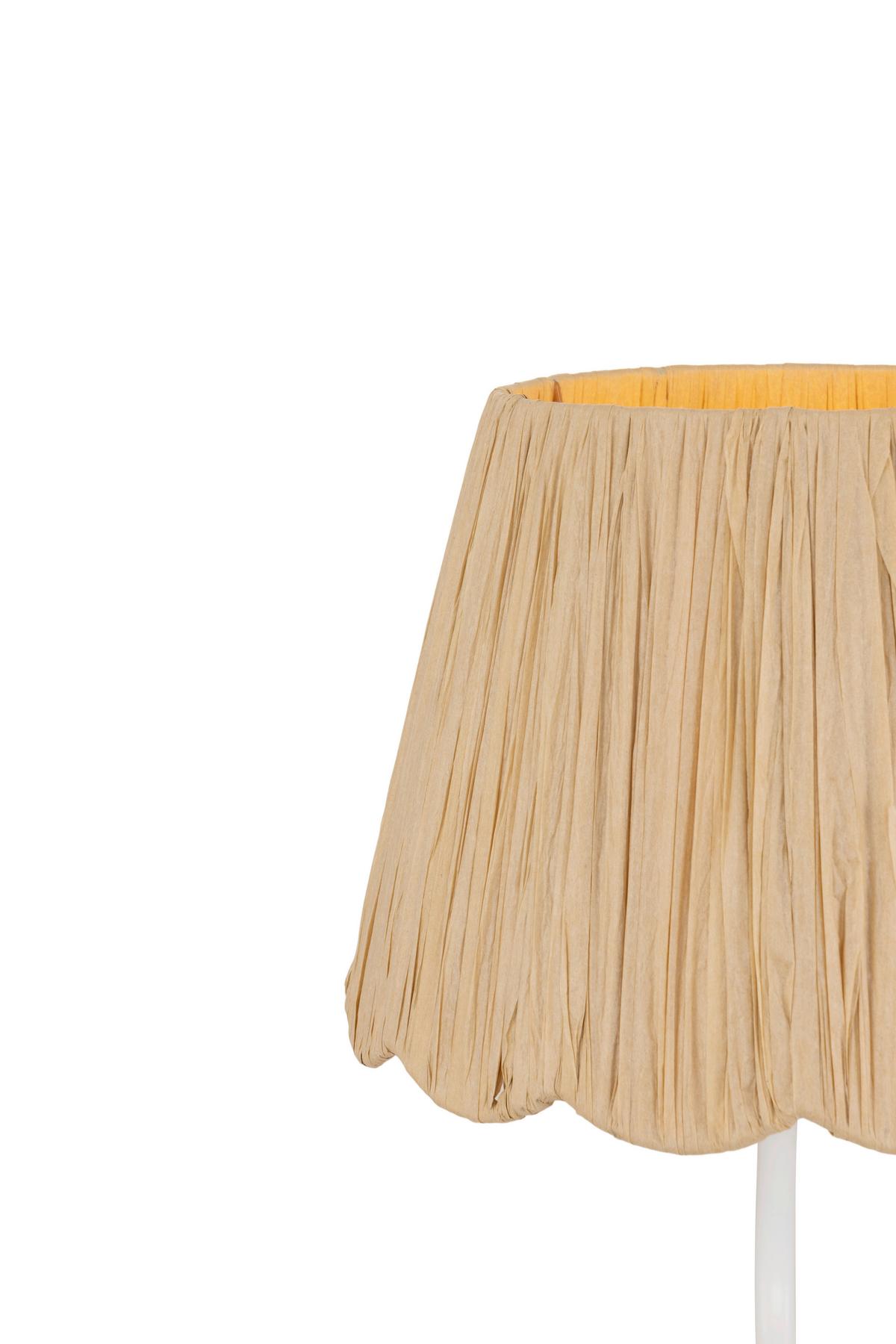 Tischleuchte, E27 Flock - Naturfarben/Weiß, KONVENTIONELL, Papier/Metall (27/50cm)