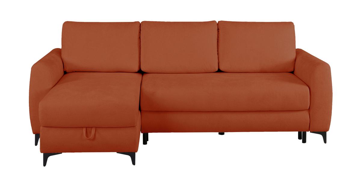 Ecksofa Moli, Rostfarben S: 236x148 cm - Rostfarben/Schwarz, Design, Textil (236/148cm) - MID.YOU