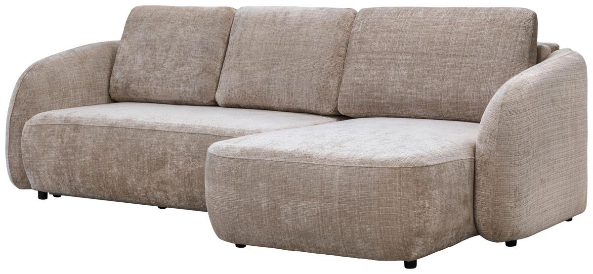 Rohová sedačka PAOLA, pravá, kašmírová ženilka - čierna/kašmírová, Design, textil (270/154cm)