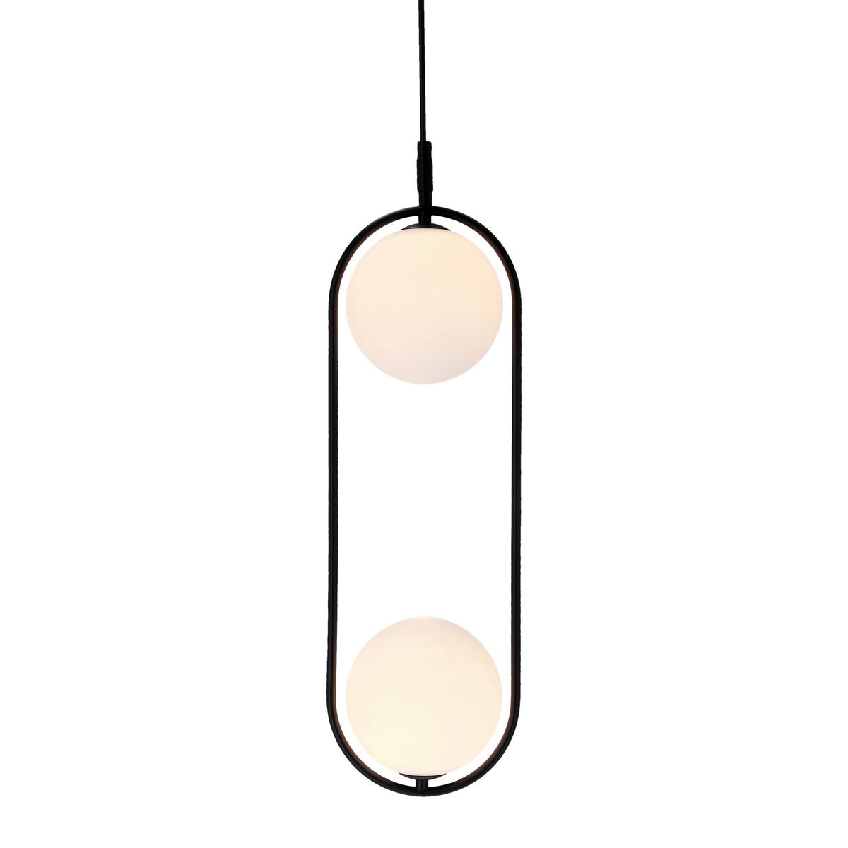 Hängeleuchte 32-10155 Cordel - Schwarz/Weiß, Design, Metall (18.5/15cm)