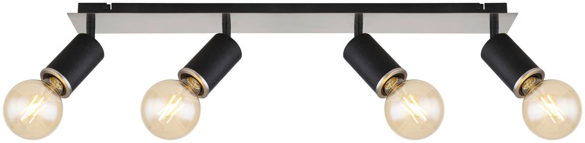 Strahler 54032-4b 4-flammig Verstellbar L: 80 Cm - Schwarz, Basics, Holz/Metall (80/10/18cm) - Globo