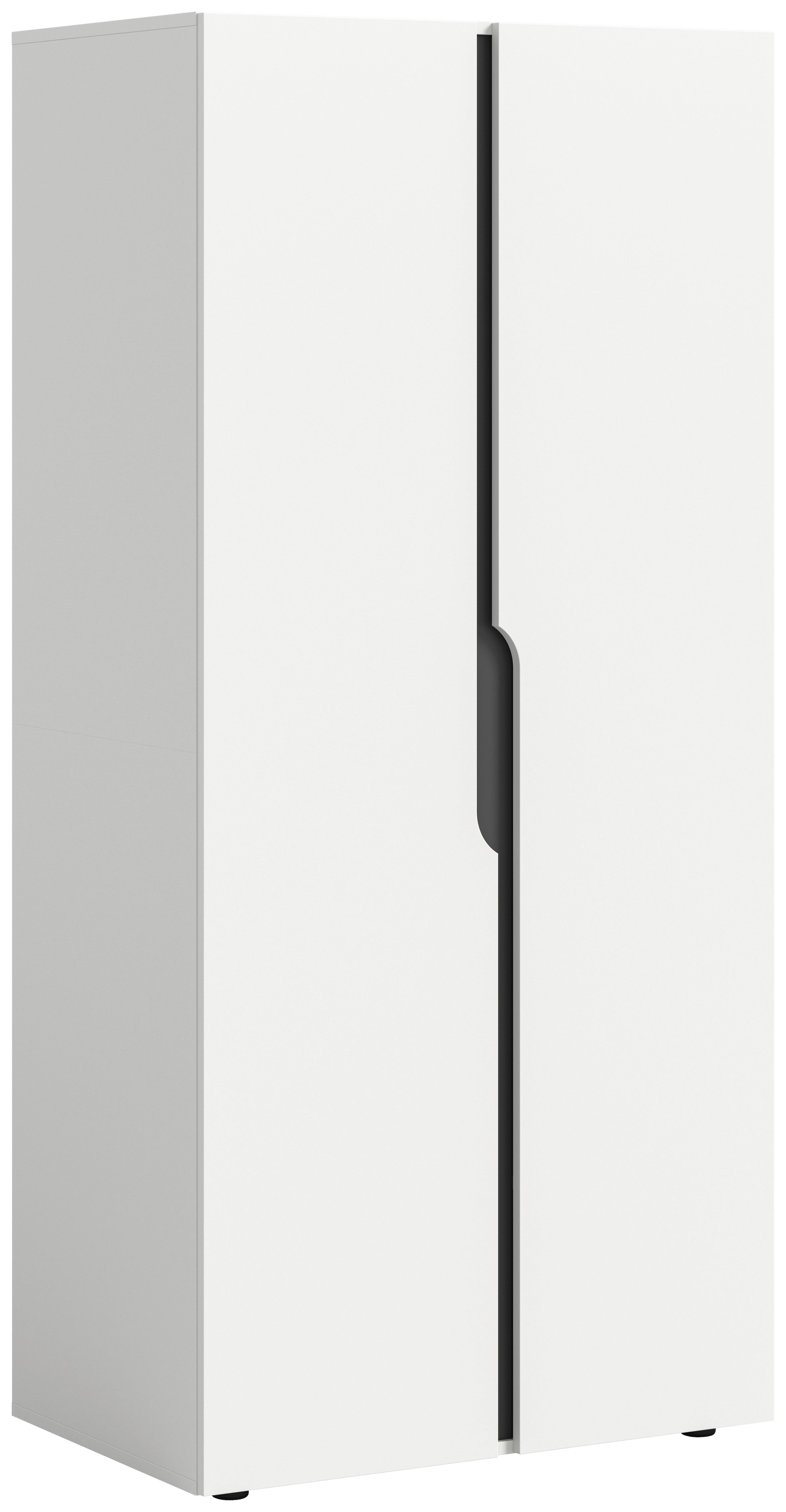 DREHTÜRENSCHRANK Anga Weiß B: 80cm - Weiß, MODERN, Holzwerkstoff (80/180/51cm) - MID.YOU