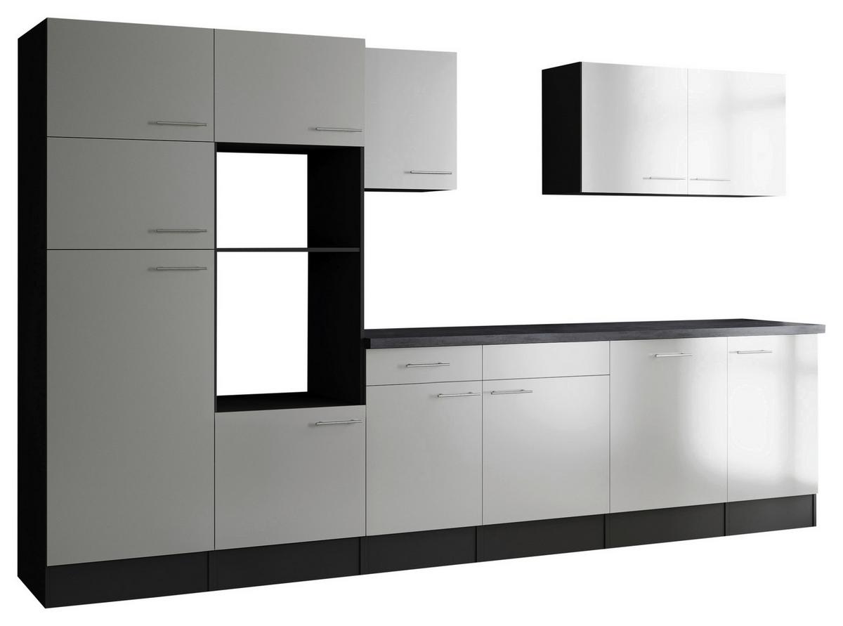 Küchenleerblock Oliver Grau, Weiß B: 340 Cm - Weiß/Grau, Design, Holzwerkstoff (340cm) - Respekta