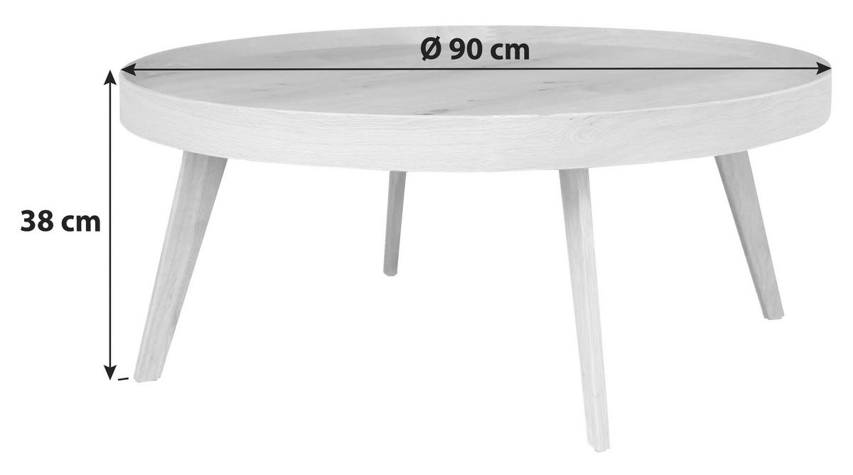 Konferenčný stolík P: 90cm - prírodná farba, Modern, drevo/kompozitné drevo (90/38cm)
