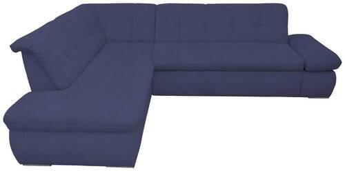 Ecksofa Mit Armteilverstellung Moric Dunkelblau Mikrofaser - Chromfarben/Dunkelblau, KONVENTIONELL, Textil (216/273cm) - MID.YOU