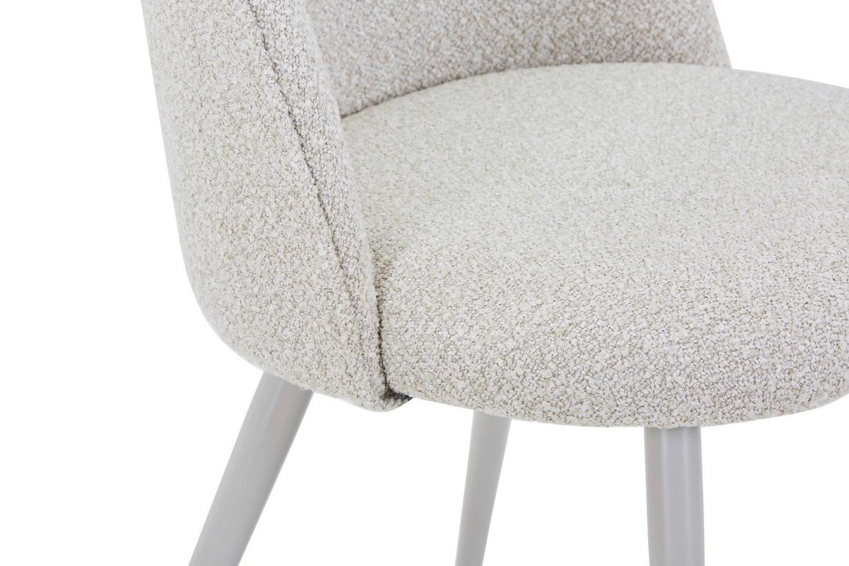 Vierfußstuhl Wando Textil Beige Gepolstert - Beige, Trend, Textil/Metall (53/84/54cm)