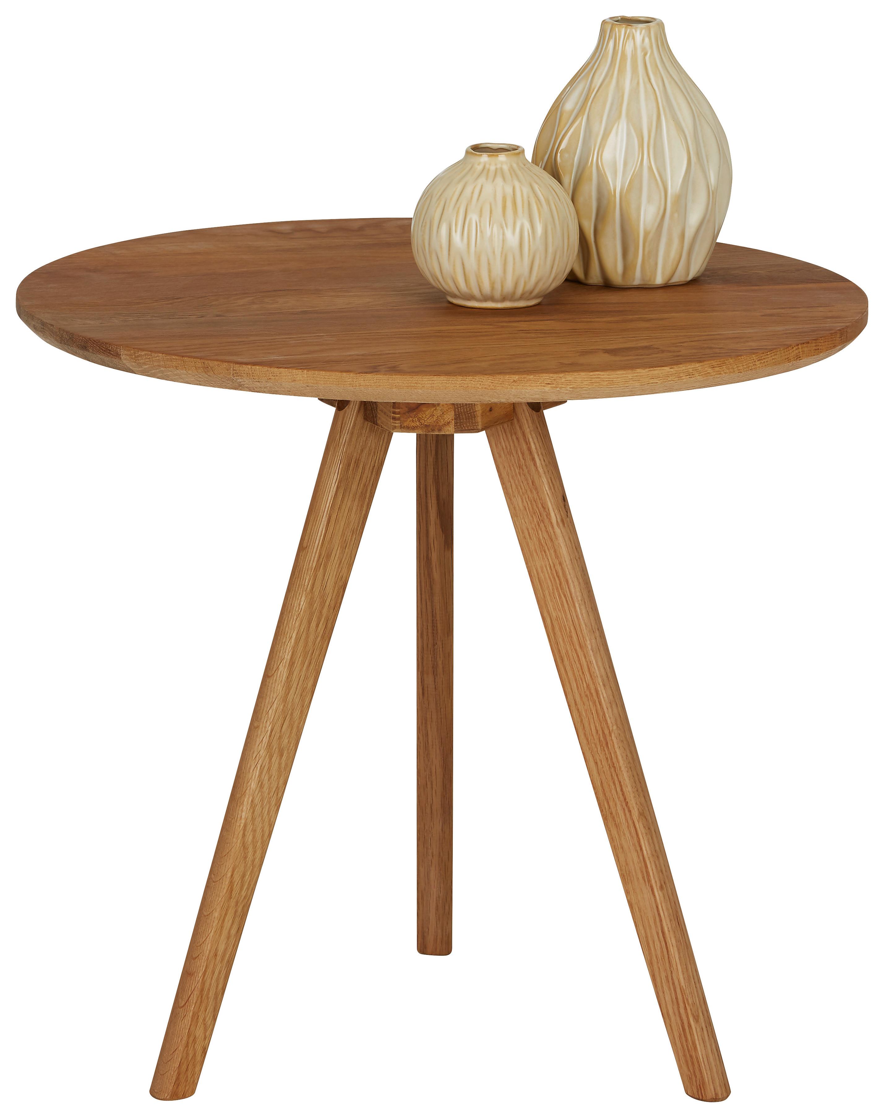 Príručný Stolík Siegen -Sb- - prírodné farby, Konvenčný, drevo (50/45cm) - Zandiara