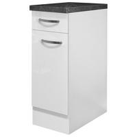 Alsószekrény Alba - magasfényű fehér/fehér, Modern, faalapú anyag (30/86/60cm)